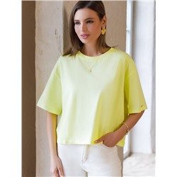 Укороченная футболка силуэта овер-сайз