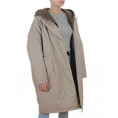 8030 DK. BEIGE Куртка демисезонная женская (100 гр. холлофайбер)