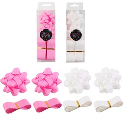 Набор для упаковки 4 предмета (бант 63мм (2шт), лента декоративная 28мм 3м (2шт) КОКОС 242664/12/Китай