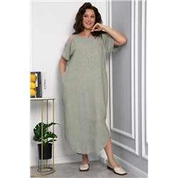 Платье В отпуск (зеленый меланж) П13708-8М