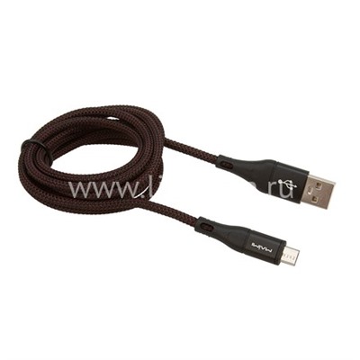 USB кабель micro USB 1.5м MAIMI X50 текстильный (черный) 6A