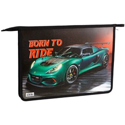 Папка для тетрадей 1 отделение, А4, ArtSpace "Born to ride", пластик, на молнии
