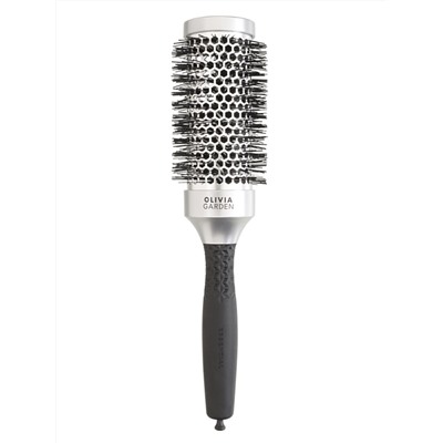 Olivia Garden Термобрашинг для укладки волос / Essential Blowout Classic Nylon Bristles Silver, 45 мм, серебристо-черный