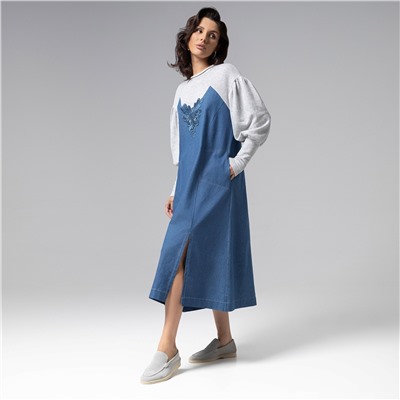 Платье из джинсы с вышивкой, Блеск будней