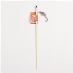 Дразнилка - удочка «Мышка с колокольчиком» на деревянной палочке, микс цветов