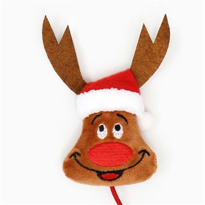 Игрушка-дразнилка для кошек «Лось-красный нос», с бубенчиком