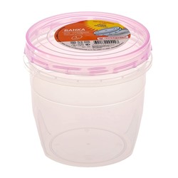 Банка для хранения продуктов, 1 л, пластик, прозрачная, крышка МИКС