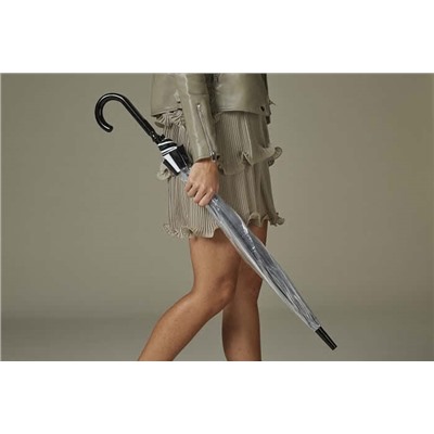 L041-090 BlackWhite (ЧерныйБелый) Зонт женский трость Fulton