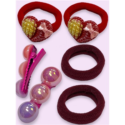 Детский набор аксессуаров для волос (Резинка 4 шт +уточка 2 шт) НД3 тип 1