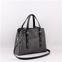 Сумка 166 македония серый+черный ХИТ продаж