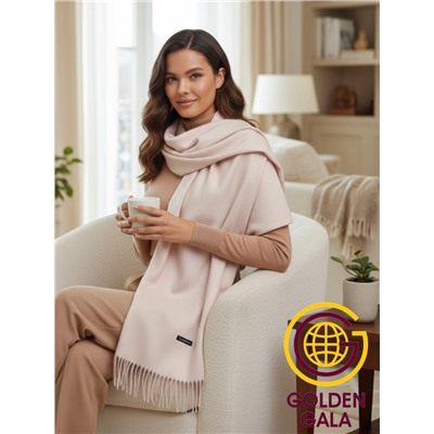 Палантин теплый кашемировый "БУКЛЕ" Арт 2039Ш/12 (бежево-розовый)