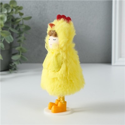 Интерьерная кукла текстильная «Девочка в костюме цыплёнка», 6×7×13.5 см