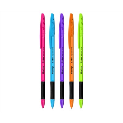Ручка шариковая Berlingo "Tribase grip color zone" синяя, 0,7мм, грип, ассорти
