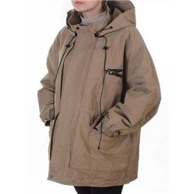 3096 DK. BEIGE Куртка демисезонная женская (100 гр. холлофайбер)