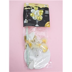 Набор воздушных шаров 11 шт. + стойка 110 см "Clear glitter balloons", gold