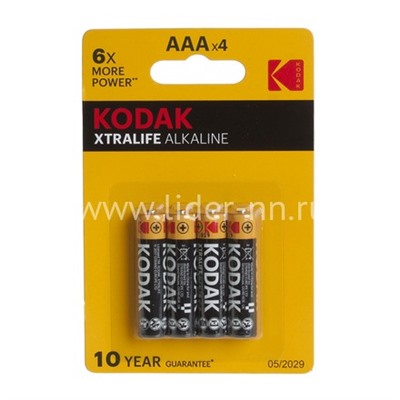 Батарейка алкалиновая KODAK LR03/4BL XTRALIFE Alkaline