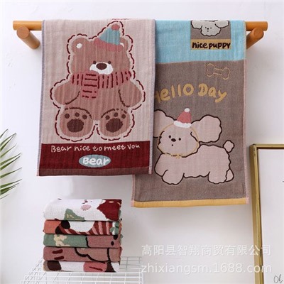 Gauze cartoon children's sweat towel, wholesale