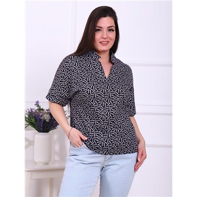 Блузка Бродери чёрный ИвК