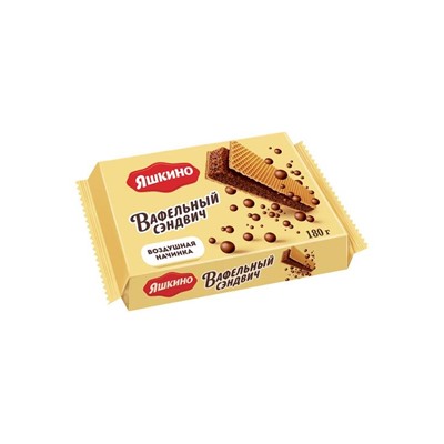 «Яшкино», вафельный сэндвич с шоколадной начинкой, 180 г