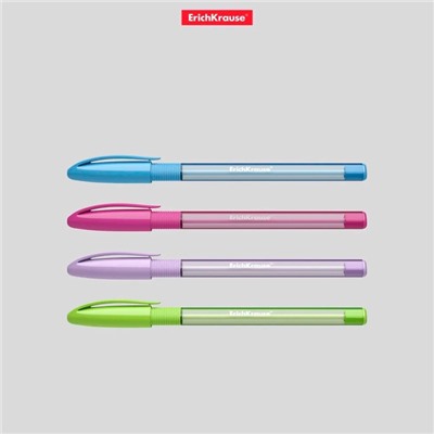 Ручка шариковая ErichKrause U-109 Spring Stick&Grip, узел 1.0 мм, чернила синие, резиновый держатель, супермягкое письмо, длина линии письма 1000 метров