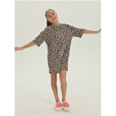 Платье домашнее "Леопард" Коричневый девочка