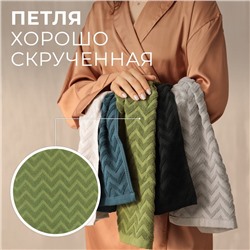 Полотенце махровое LoveLife Zig-Zag, 30х60 см, цвет тёмная трава, 100% хл, 450 гр/м2