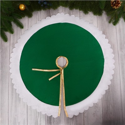 Коврик под ёлку «Рюши» d=60 см, зелёный