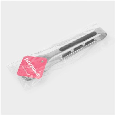 Щипцы кухонные Доляна Chrome, h=23.5 см нержавеющая сталь, чёрные