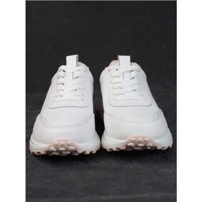 05-HY23-2D WHITE/PINK Кроссовки женские (натуральная кожа)