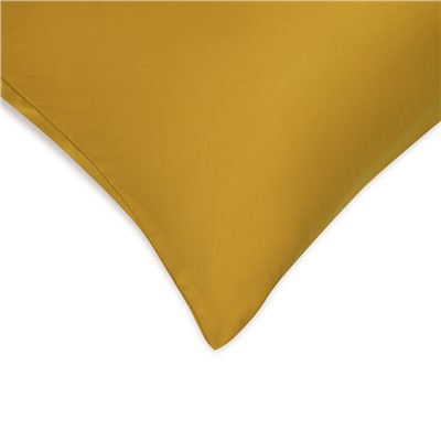 Набор наволочек из премиального сатина горчичного цвета из коллекции Essential, 50х70 см