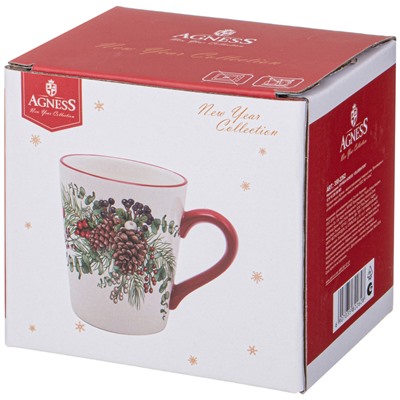 КРУЖКА AGNESS "CELEBRATION" 12,2*8,8*10 СМ 320 МЛ (КОР=24ШТ.)