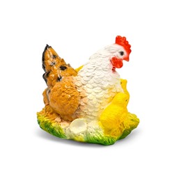 Садовая фигура из гипса «Курица наседка с цыплятами», 27×20×21 см