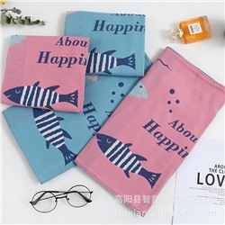 Zhiyang's new Avi bamboo cotton happy fish gauze noodle napkin soft, breathable water absorption, wipe the facial towel price wholesale