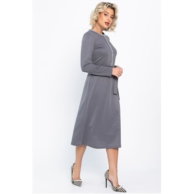 Платье трикотажное Парижанка (серое) П14786-10М