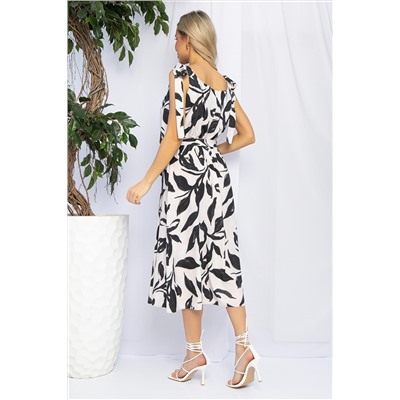 Платье Улыбка (бежево-черное) П12904-19М