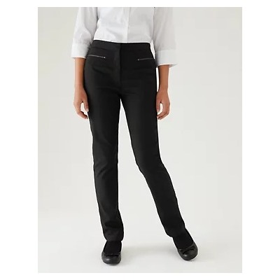 Girls' Super Skinny Zip School Trousers (2-18 Yrs)