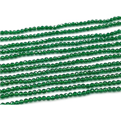 Бусины из шпинели шарик гр.3мм цв.изумрудный, 37см, 130 бусин
