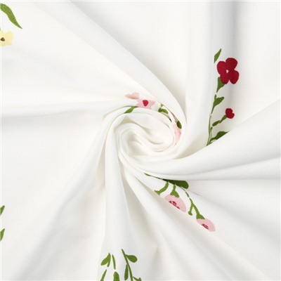Комплект штор для кухни Этель «Цветочек», 150×150 см - 2 шт., саржа 190 г/м², 100% хлопок