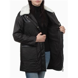 M24-096 BLACK Куртка демисезонная женская (100 гр. холлофайбер)