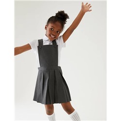 Girls' Permanent Pleats School Pinafore (2-12 Yrs)
