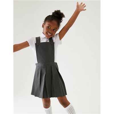 Girls' Permanent Pleats School Pinafore (2-12 Yrs)