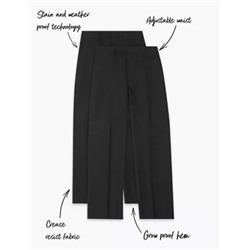 2pk Boys' Slim Leg School Trousers (2-18 Yrs)