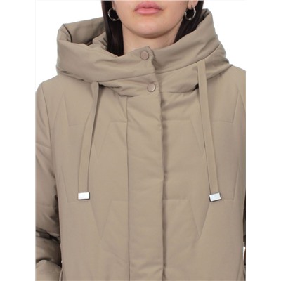 1120 DARK BEIGE Пальто зимнее облегченное женское (холлофайбер 150 гр.)