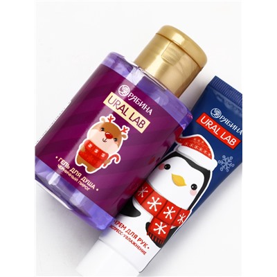 Новогодний подарочный набор косметики «Счастья до небес», гель для душа 110 мл и крем для рук 30 мл, URAL LAB