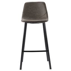 Стул барный Hugh, экокожа, серо-коричневый