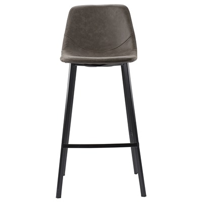 Стул барный Hugh, экокожа, серо-коричневый