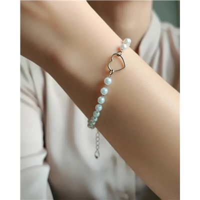 Браслет  из стали с бусинами