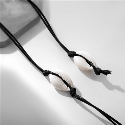 Чокер «Морские» из ракушек, чёрно-бежевый, 75 см