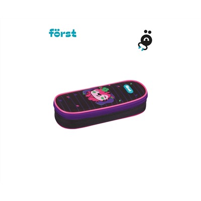 Пенал корпусный 1 отделение, 220*90*45 Först "Pink tiger", полиэстер