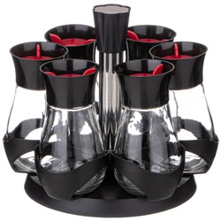 НАБОР БАНОЧЕК ДЛЯ СПЕЦИЙ ИЗ 6 ШТ. НА ВРАЩАЮЩЕЙСЯ ПОДСТАВКЕ